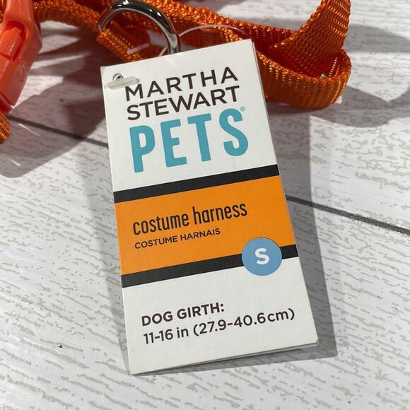 MARTHA STEWART Orange Dog Costume Harness Size Small NWT - Picture 3 of 3